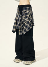Formula elastic waist wide-leg pants